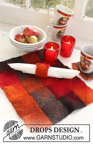 0-731 Coaster, place mats and napkin holder