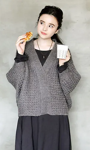 215w-03 Waffle Dolman Pullover