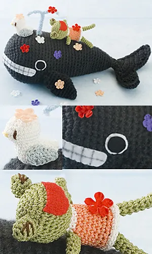 27-3K Whale, Frog & Seagull Amigurumi