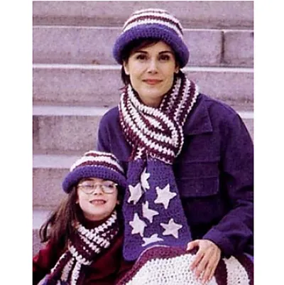 Americana Hat & Scarf (crochet Scarf)