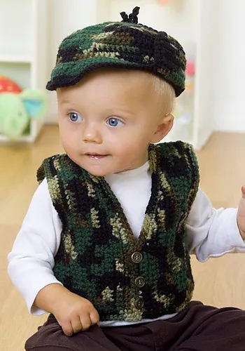 Baby's Gone a Hunting Vest and Hat