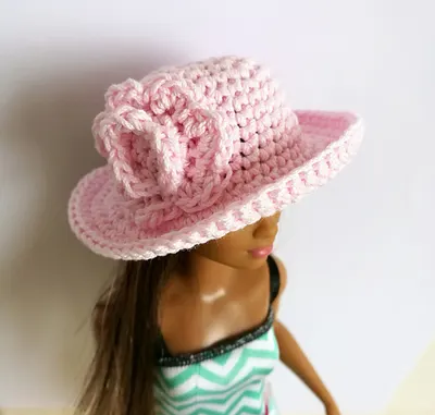 Barbie cloche hat with flower