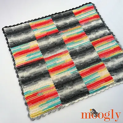 Basketweave Blocks Baby Blanket