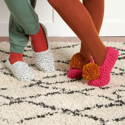 Bernat Beginner On Your Toes Crochet Slippers