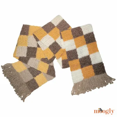 Big Checked Crochet Scarf