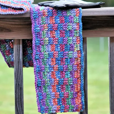 Bitty Blocks Scarf Free Crochet Pattern