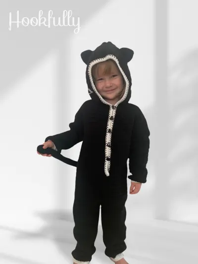 Black Cat Kids Onesie Costume