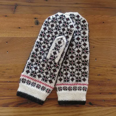 Black & White & Red All Over Mittens