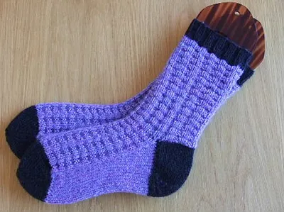 Blueberry Ribbed Waffle Socks