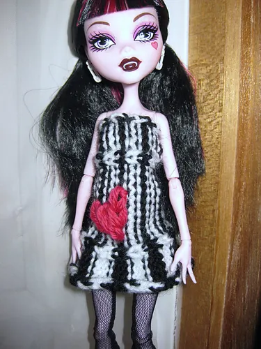 Blythe or Monster High Doll Humbug Heart Dress