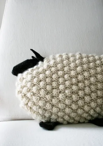 Bobble Sheep Pillow in Super Soft Merino
