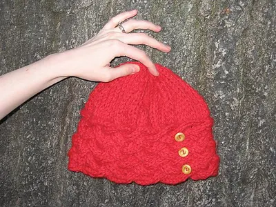 Braided Cable Buttoned Hat