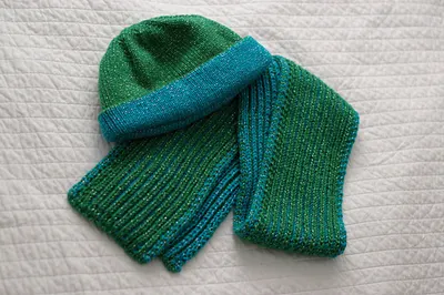 Brioche Stitch Scarf and Hat