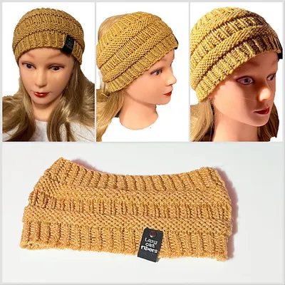 broken rib knitted ear warmer