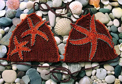 Brown Swimsuit With Starfishes