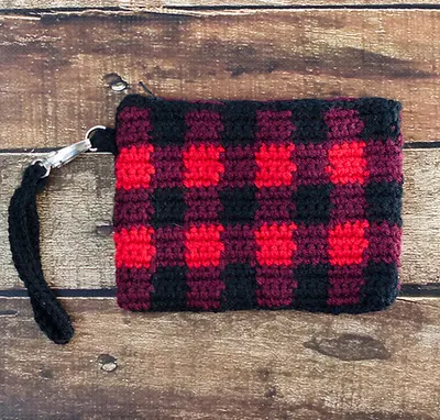 Buffalo Plaid Wristlet