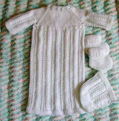 Burial Gown, Bonnet and Booties