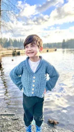 Button Up Cable Cardigan Sweater