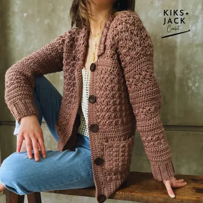 Buttoned Crochet Grandpa Coat Cardigan