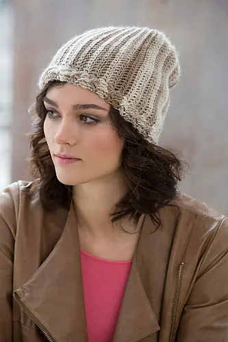 Cable & rib slouchy hat