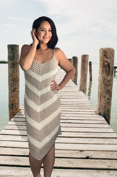Cafe Latte Crochet Dress