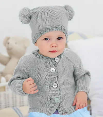 Cardigan and Pompoms Hat 5383