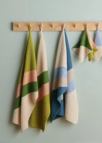 Catty-Corner Washcloth + Hand Towel