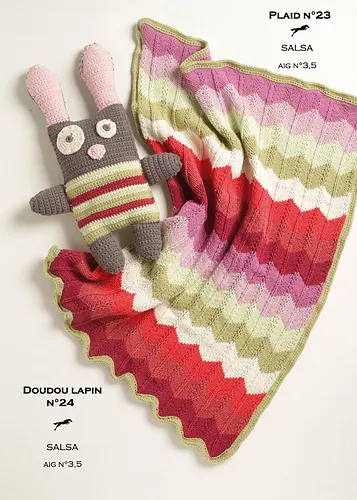 CB18 Plaid&Doudou Rabbit N°22-23