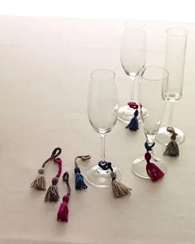Champagne Glass Tassels