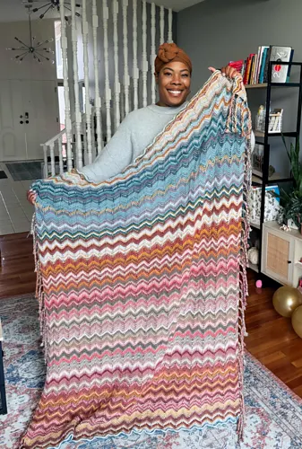 Chevron Tassels Temperature Blanket