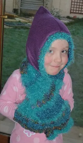 Child's Fleece-Lined Hat-Scarf with Pockets