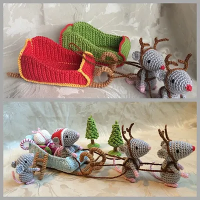 Christmas Mice & Santa's Sleigh