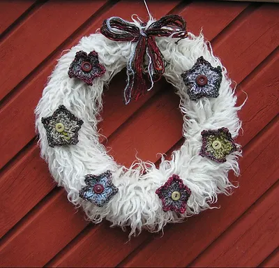 Christmas wreath from Noro stash