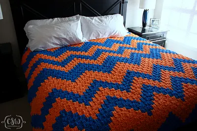 Chunky C2C Chevron Blanket