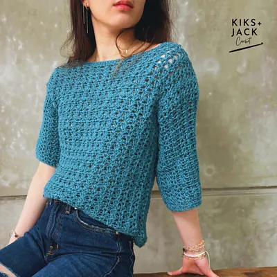 Colins Easy 3/4 Sleeve Crochet Top