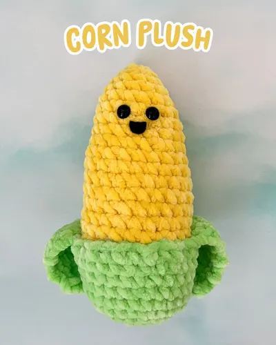 Corn Plush Free Crochet Pattern - Beginner Amigurumi