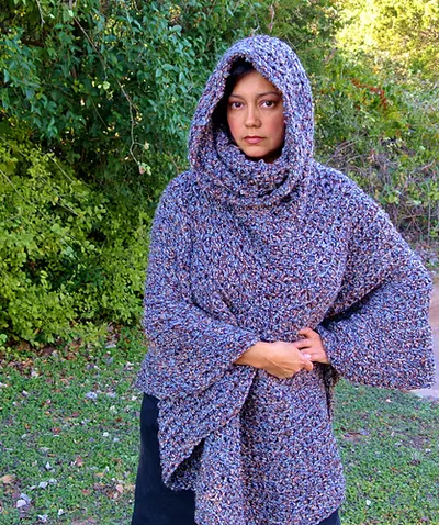 Cowl Hooded Capelet Poncho
