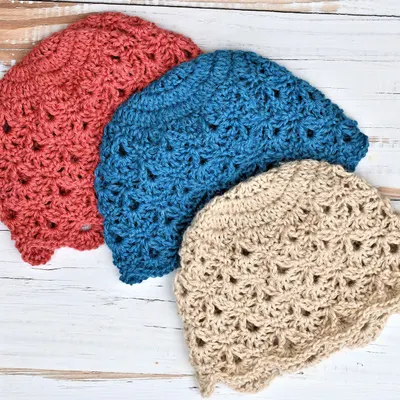Cranberry Lace Crochet Beanie Free Pattern