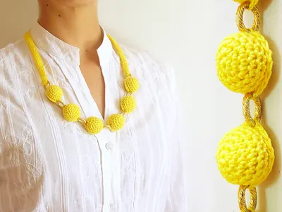 Crochet beads necklace#2/ Collar cuentas tejidas#2