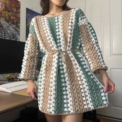 Crochet Granny Square Dress
