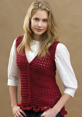 Crochet Loop Cable Vest LW1604
