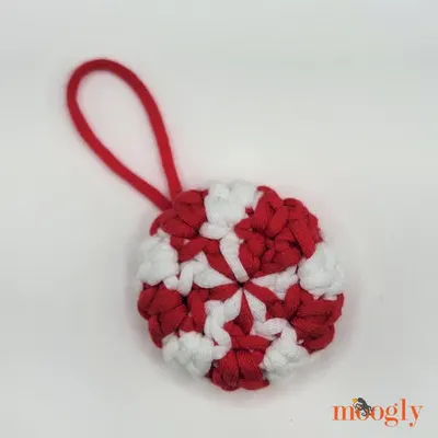 Crochet Peppermint Candy Ornament