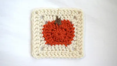 Crochet Pumpkin Granny Square