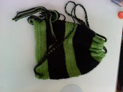 crochet sports bag with drawstring