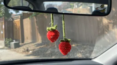 Crochet Strawberries Charm