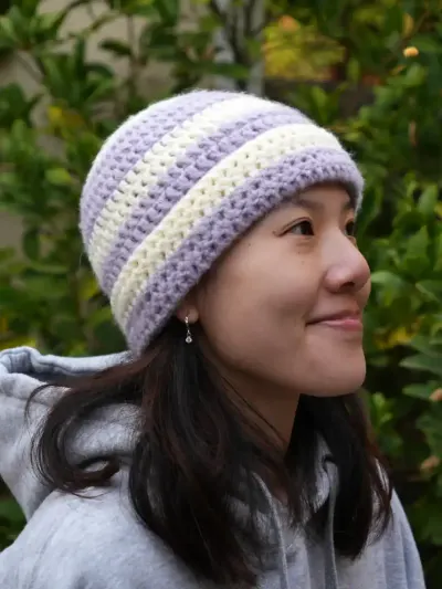 Crochet Striped Beanie