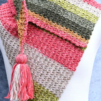Crochet Triangle Shawl | The Right Wrap Free Crochet Pattern