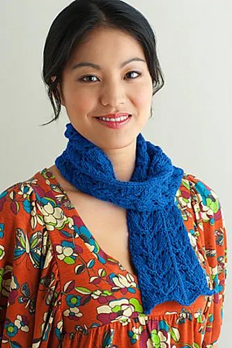 Deep Blue Lace Scarf