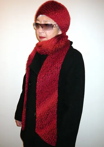 Diagonal Scarf and Hat