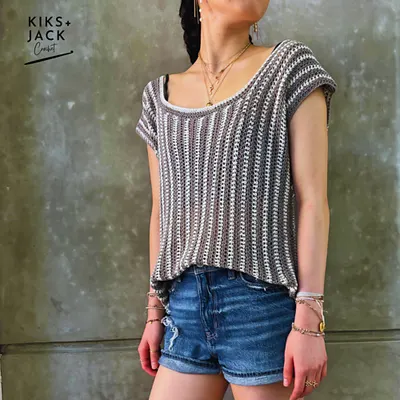 Draping Vertical Stripe Top